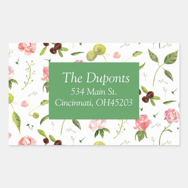 Étiquettes d'adresse florales élégantes (Devant)