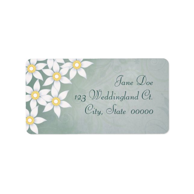 Étiquettes d'adresse florales Fleurs Blanches (Devant)