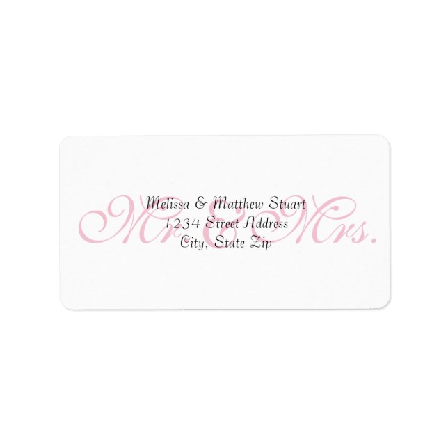 Étiquettes d'adresse - Fond Rose (Devant)
