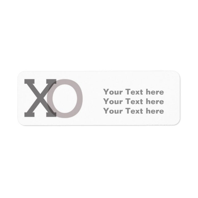 Étiquettes d'adresse grises XO Saint-Valentin Amou (Devant)