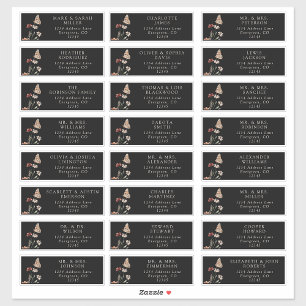 Étiquettes d'adresse noire pour invités