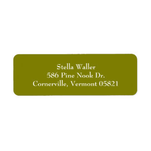 Étiquettes d'adresse Olive Green Simple Plain Ret
