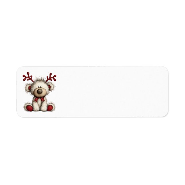 Étiquettes d'adresse Ourson de Noël (Devant)
