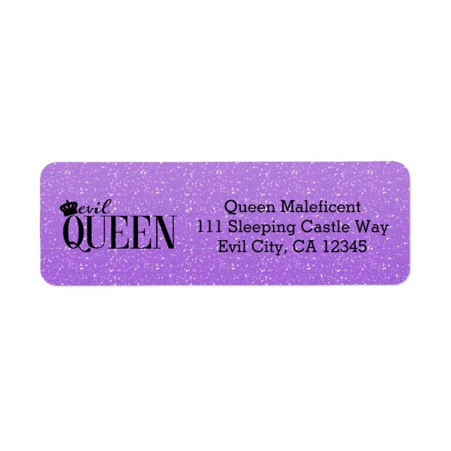 Étiquettes d'adresse Paillettes Violettes EVIL QUE (Devant)