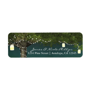 Étiquettes d'adresse Pays Arbre Rustique & Lumière