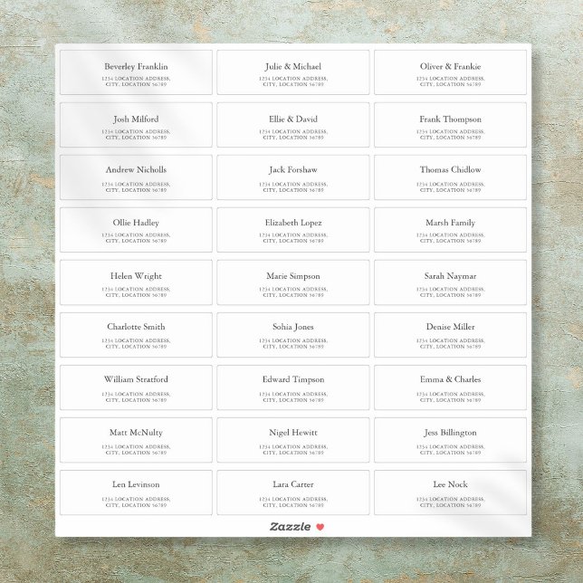 Étiquettes d'adresse personnalisées pour invités d (Custom Wedding Guest Address Labels)