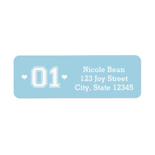 Étiquettes d'adresse pour 1er anniversaire Blue At