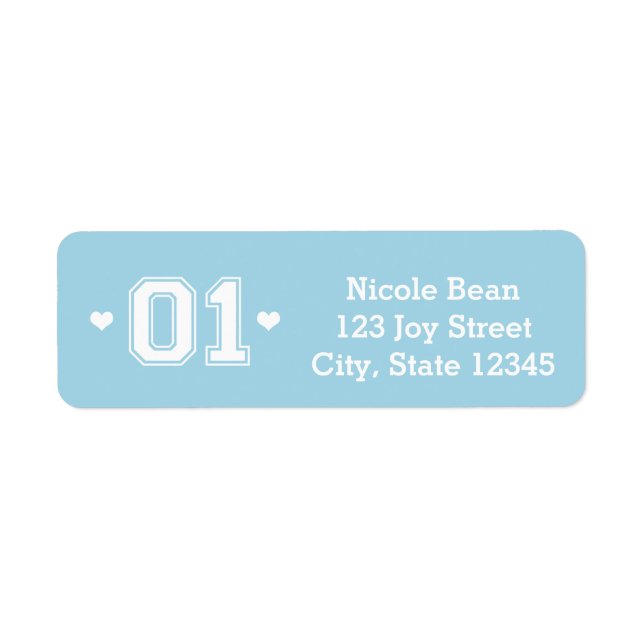 Étiquettes d'adresse pour 1er anniversaire Blue At (Devant)