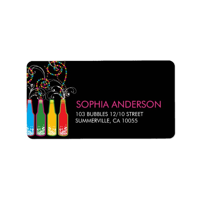 Étiquettes d'adresse pour célébrations Bubbly par  (Devant)