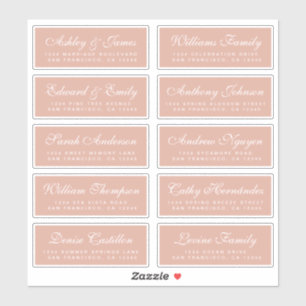 Étiquettes d'adresse pour invités de mariage avec 