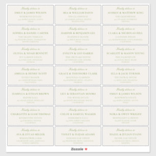 Étiquettes d'adresse pour invités de mariage en iv