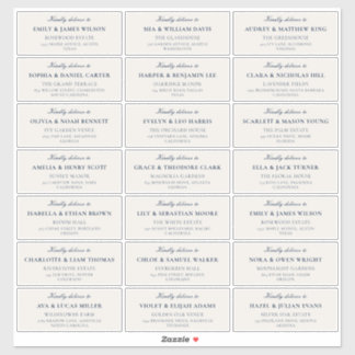 Étiquettes d'adresse pour invités de mariage en iv