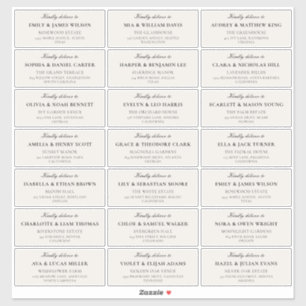 Étiquettes d'adresse pour invités de mariage en iv