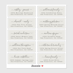 Étiquettes d'adresse pour invités de mariage en iv