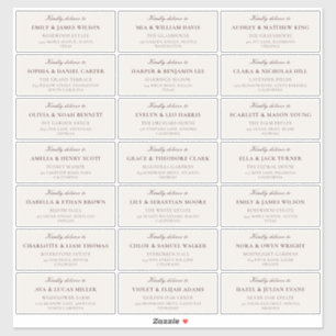 Étiquettes d'adresse pour invités de mariage en iv