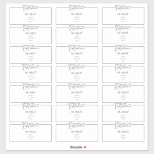 Étiquettes d'adresse pour invités transparentes, é
