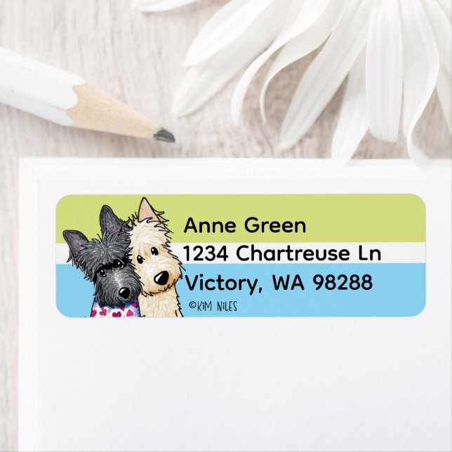 Étiquettes d'adresse pour Terriers Écossais (En situation)