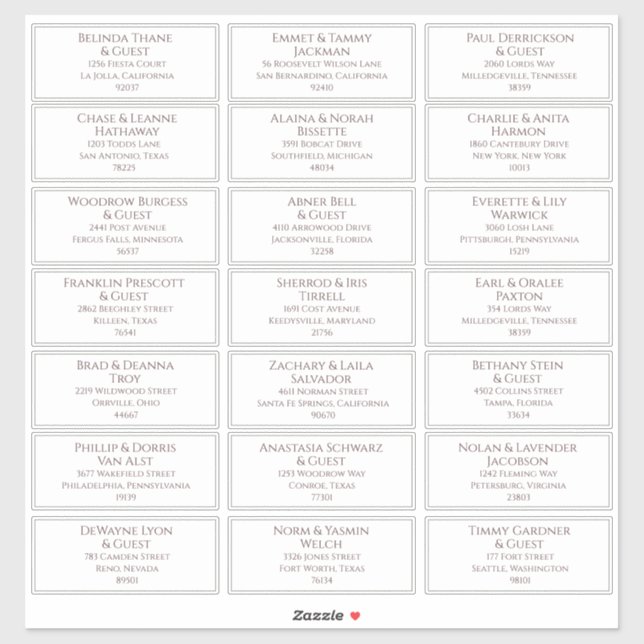 Étiquettes d'adresse pré-adressées (Feuille)