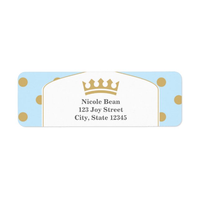 Étiquettes d'adresse Prince Royal points bleu et o (Devant)