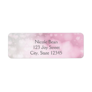 Étiquettes d'adresse Rose Argent Baguette & Couron