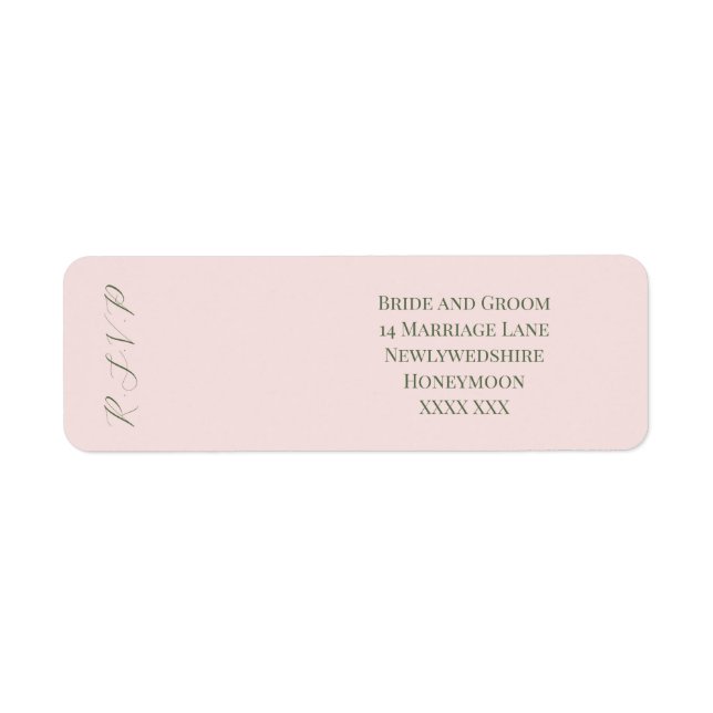 Étiquettes d'adresse rose pâle et vert foncé  (Devant)