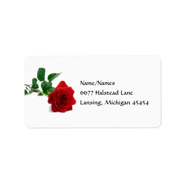 Étiquettes d'adresse Rose Rouge Aquarelle (Devant)