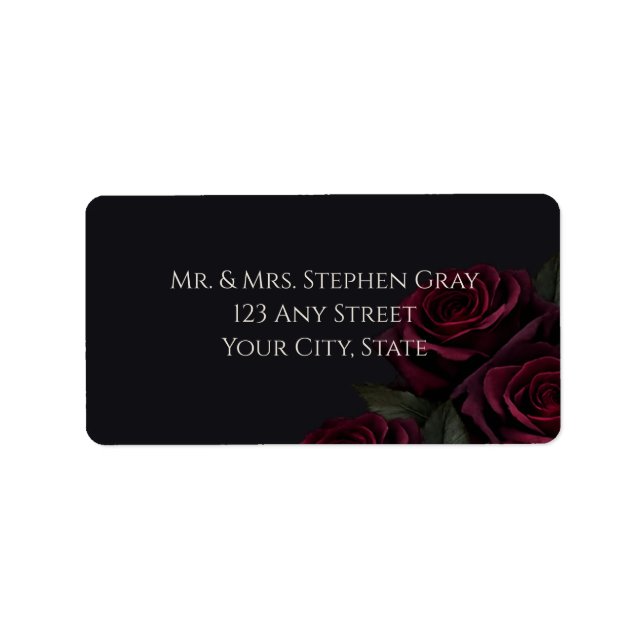 Étiquettes d'adresse Rose Velvet (Devant)