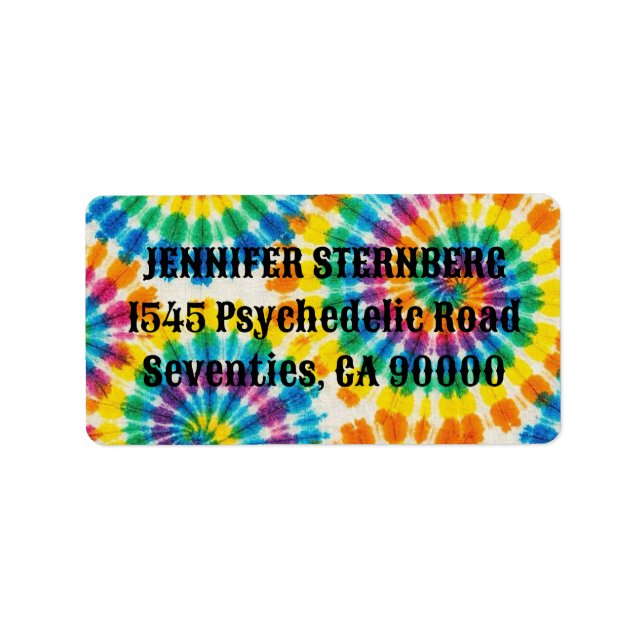 Étiquettes d'adresse RSVP Tie Dye Psychedélique (Devant)