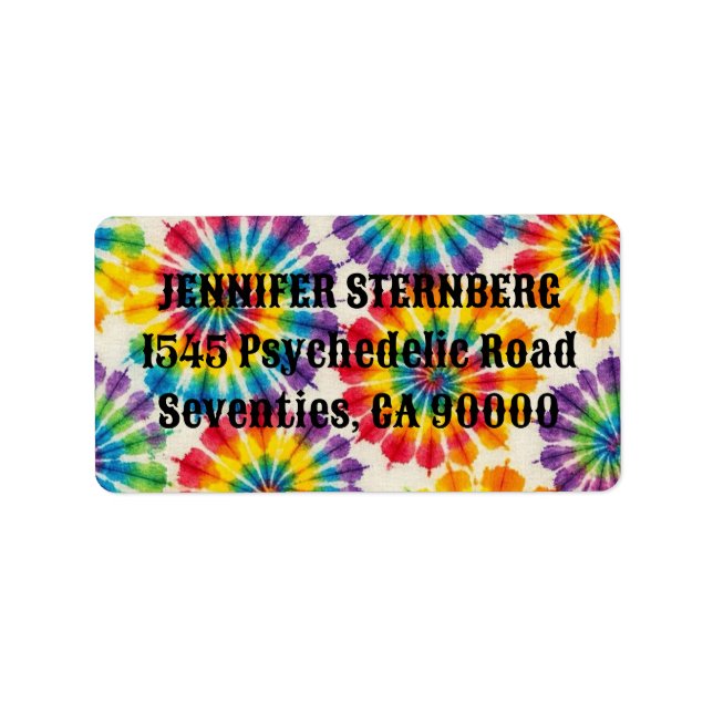 Étiquettes d'adresse RSVP Tie Dye Psychedélique (Devant)