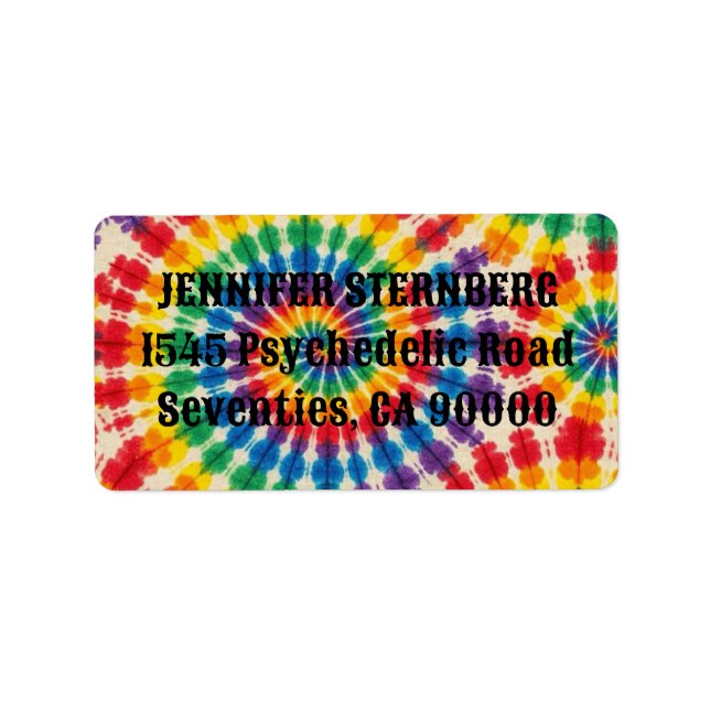 Étiquettes d'adresse RSVP Tie Dye Psychedélique (Devant)