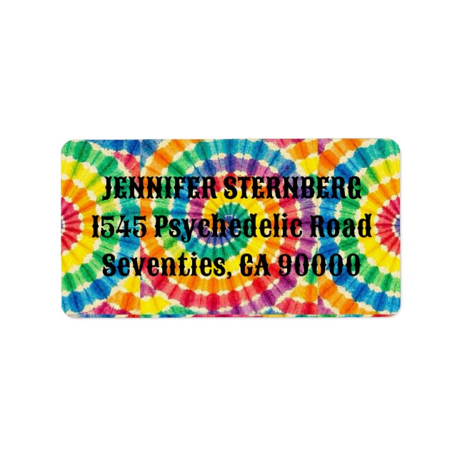 Étiquettes d'adresse RSVP Tie Dye Psychedélique (Devant)