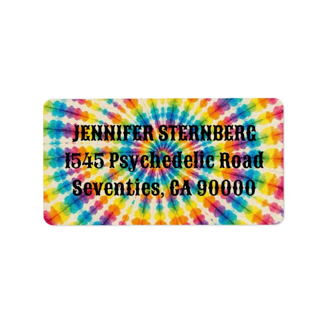 Étiquettes d'adresse RSVP Tie Dye Psychedélique (Devant)