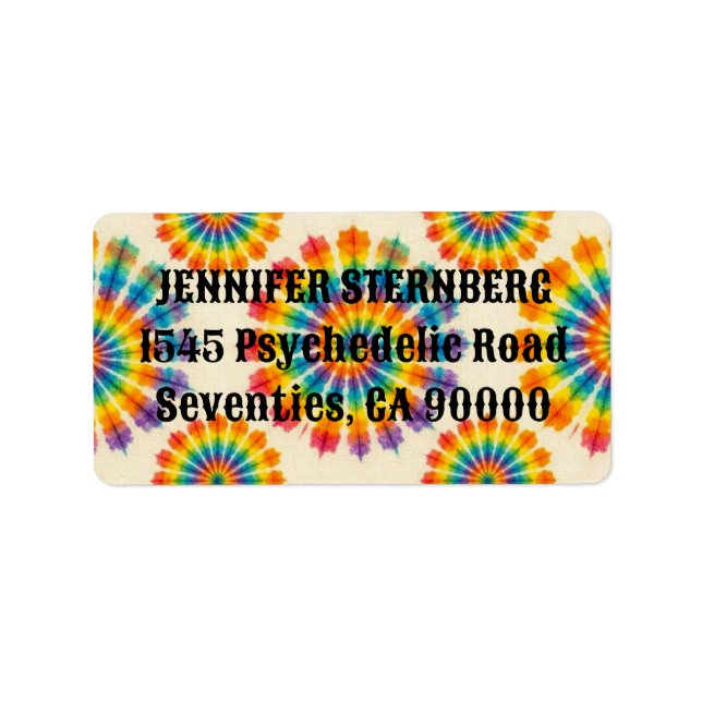 Étiquettes d'adresse RSVP Tie Dye Psychedélique (Devant)