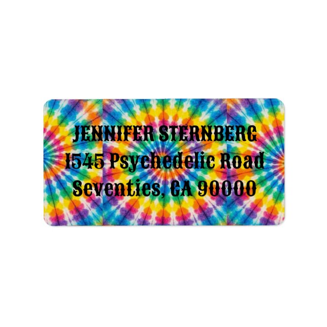 Étiquettes d'adresse RSVP Tie Dye Psychedélique (Devant)
