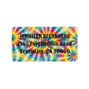 Étiquettes d'adresse RSVP Tie Dye Psychedélique