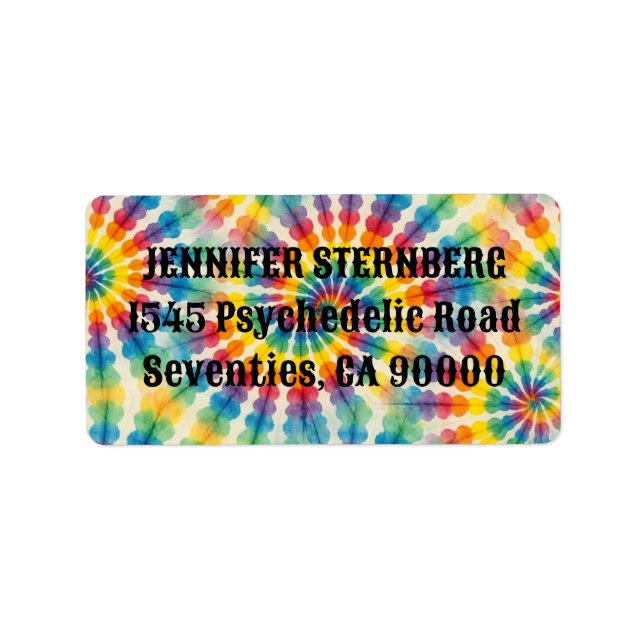 Étiquettes d'adresse RSVP Tie Dye Psychedélique (Devant)
