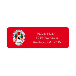 Étiquettes d'adresse Sugar Skull pour la Fête des