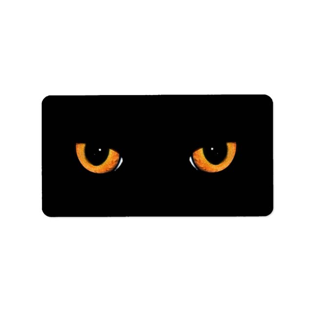 Étiquettes d'adresse Yeux de Chat Noir (Devant)