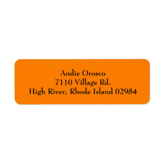 Étiquettes d'adresses Orange Simple Plain Return
