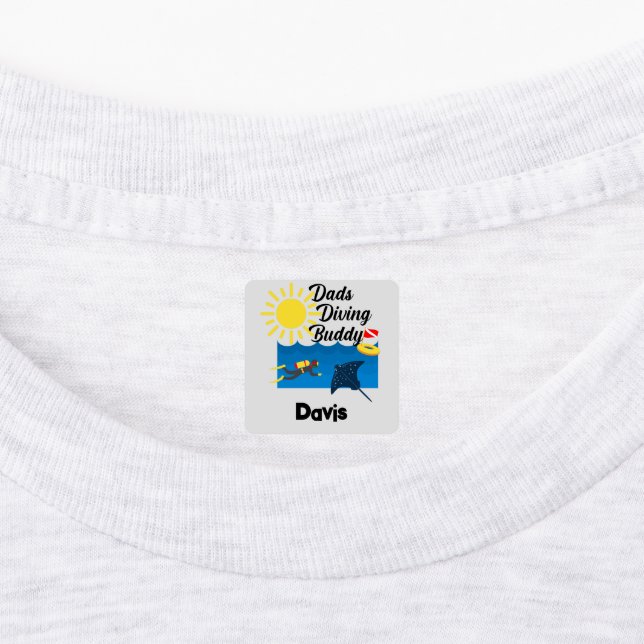 Étiquettes Dads Diving Buddy Design - Vêtements pour petits C (Apposé)