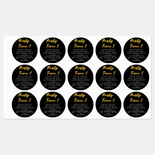 Étiquettes d'anniversaire amusants (Feuille)