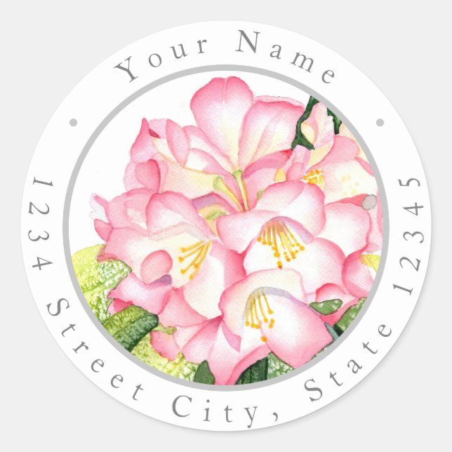 étiquettes d'aquarelle 'Pink Rhod' (Devant)