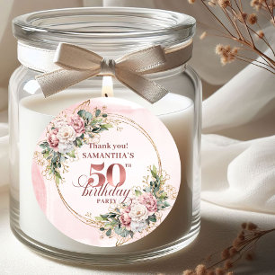 Étiquettes de 50e anniversaire au rose gold sophis