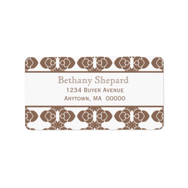 Étiquettes de adresse Art déco Damask (Devant)