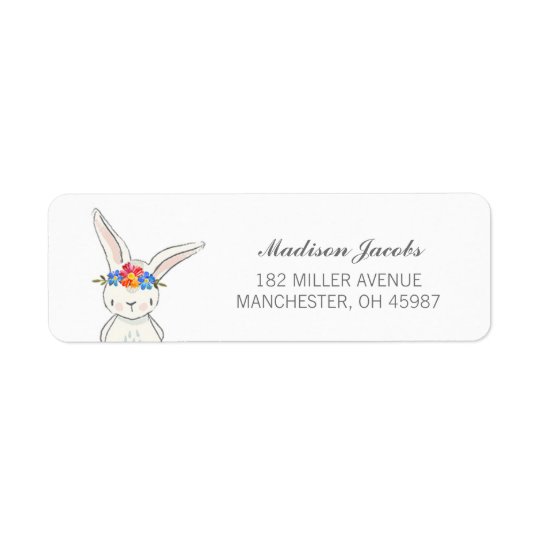 Étiquettes de adresse blancs de couronne de fleur