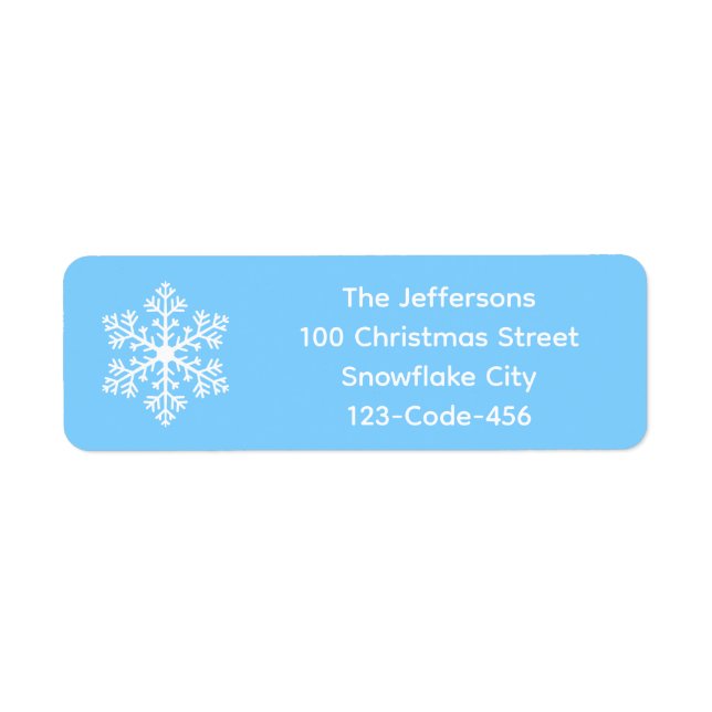 Étiquettes de adresse Blue Snowflake (Devant)