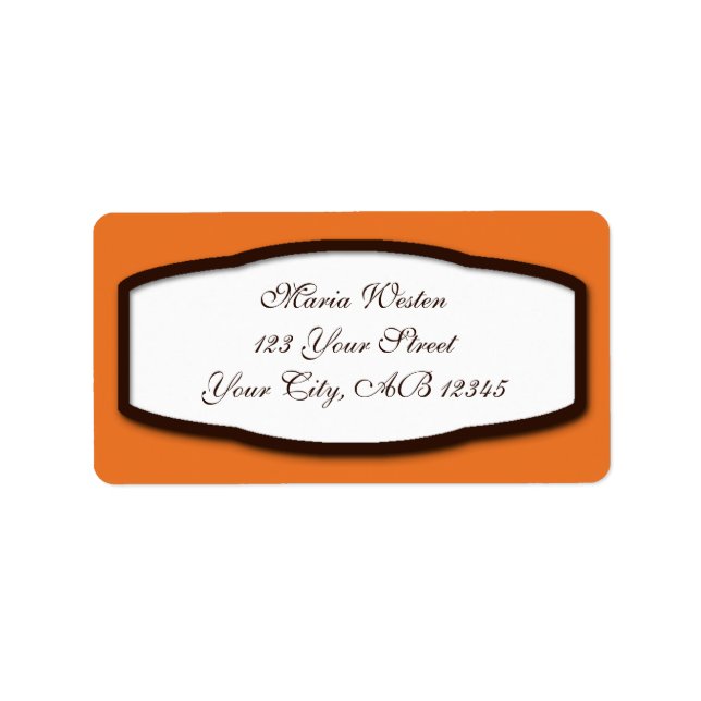 Étiquettes de adresse Brown et blancs orange (Devant)
