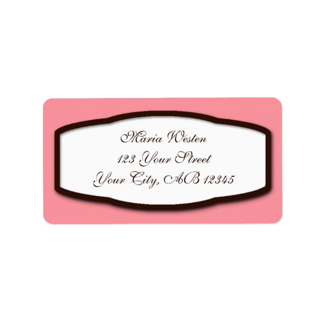 Étiquettes de adresse Brown et blancs roses (Devant)
