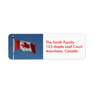 Étiquettes de adresse canadiens de drapeau