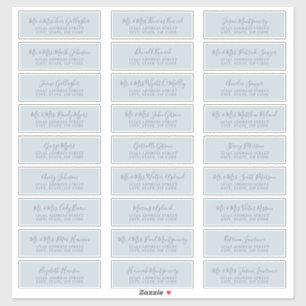 Étiquettes de adresse Chic Script Pale Blue Guest